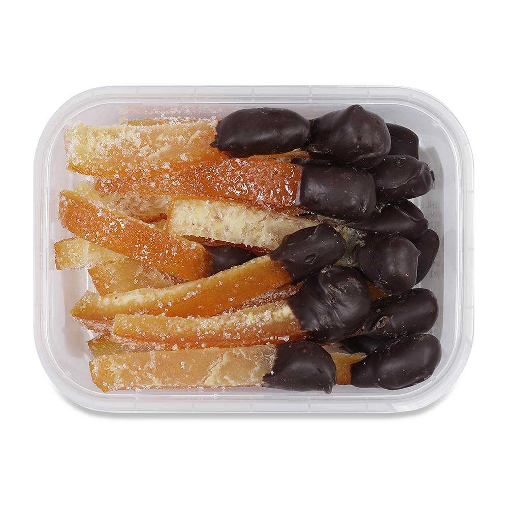 Kandierte Orange in Zartbitterschokolade (Streichholz)